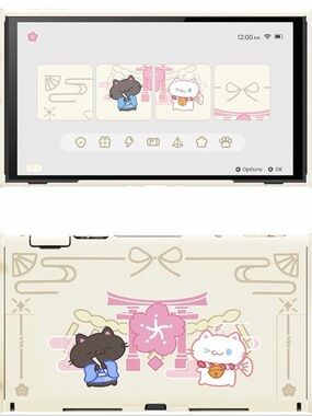 Nintendo Switch Lite Cream Kawaii Cat Decorative Skin
